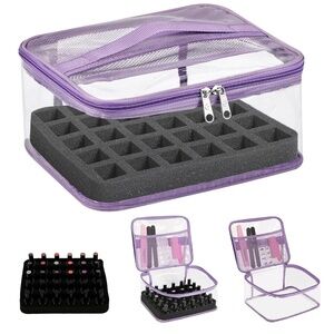 Purple Nail Polish Organizer Bag